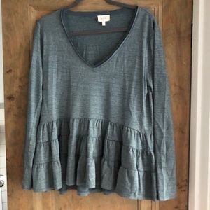 Anthropologie Ruffled Peplum Top - M